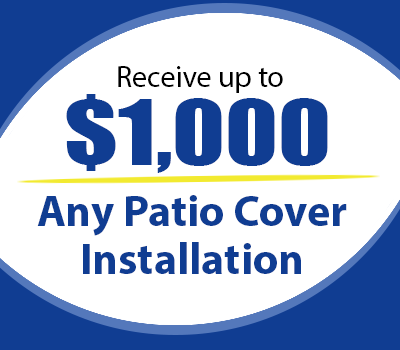 Promotional graphic for Petkus Brothers offering up to ,000 off any patio cover installation in Sacramento, CA.