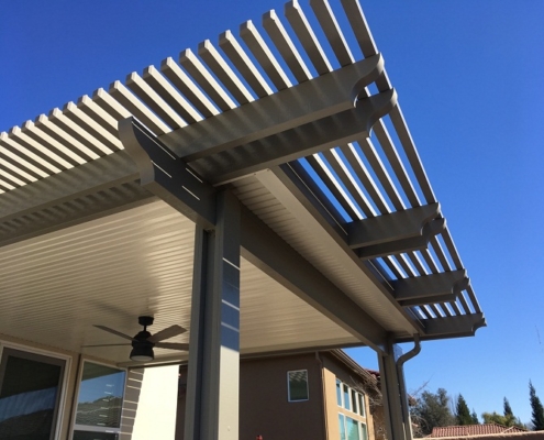 Flatwood lattice Combo Wall Attached Patio Cover Granite Bay, CA