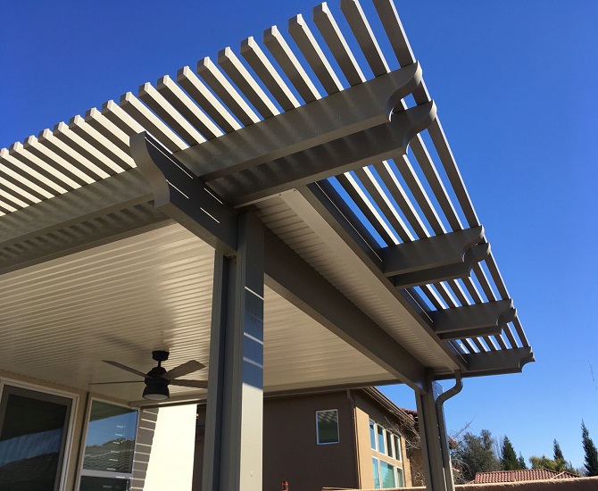 Flatwood lattice Combo Wall Attached Patio Cover Granite Bay, CA