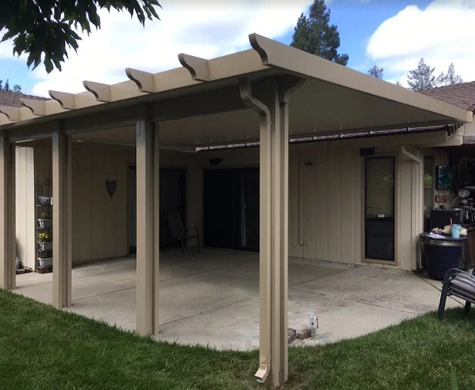 Flatwood Solid Attached Roof Mount Patio Cover Carmichael, CA