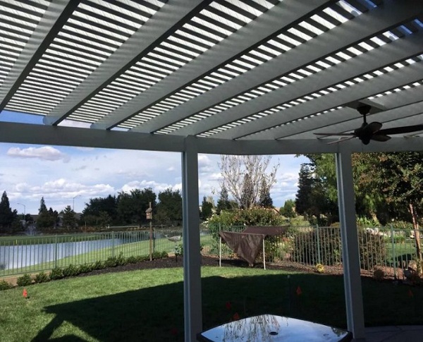 Durawood Shaped Lattice Cover With Fan, How To Install Lattice Patio Cover