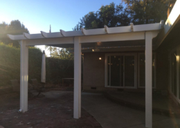 13x16 Roof mounted Durawood frame with a Comfort Shield insulated cover. Color: Sierra Snow - Elk Grove. CA