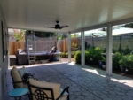 17x22 Durawood, flatwood patio cover with scallop ends Color Sierra Snow Trim: Coastal Fog - Rocklin, CA