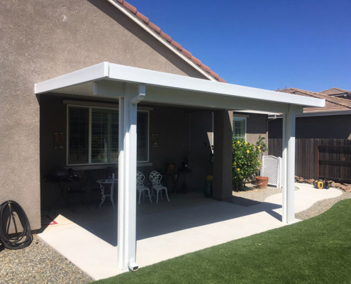 Durawood solid patio cover with wrapped ends - Lincoln, CA