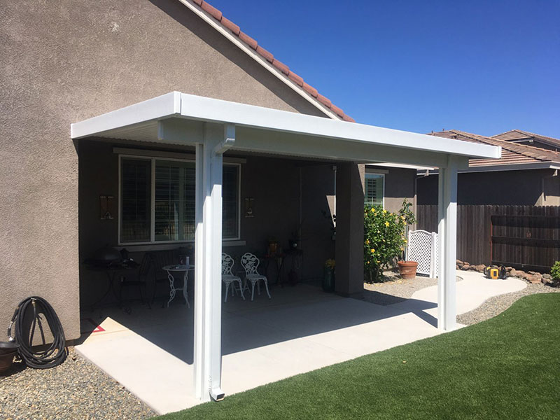 Durawood solid patio cover with wrapped ends - Lincoln, CA