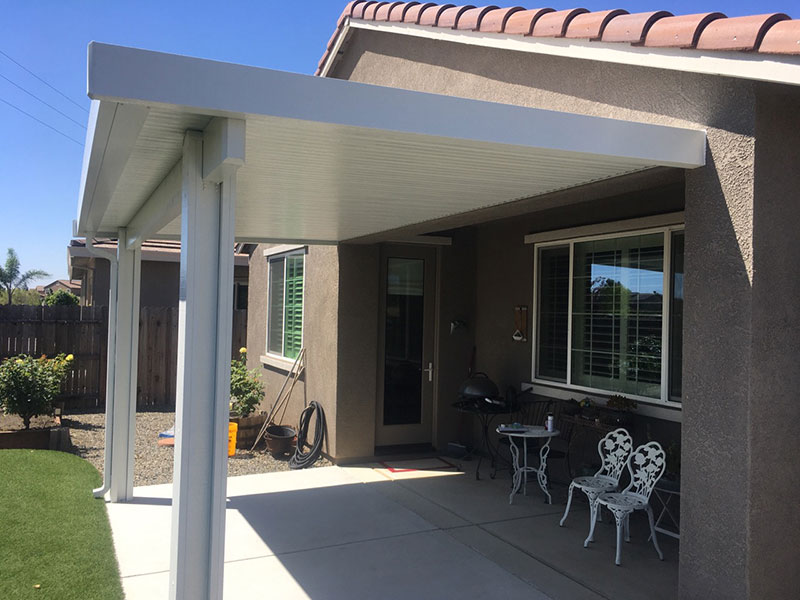 Durawood solid patio cover with wrapped ends - Lincoln, CA