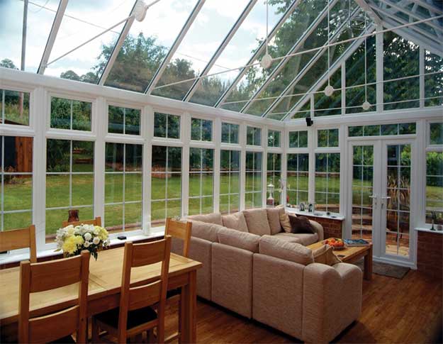 Glass Cathedral Roof Sunroom or Patio Room with Aluminum Frame