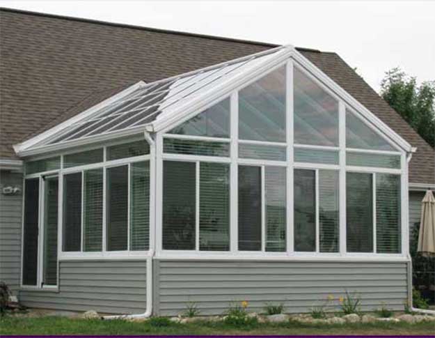 Glass Cathedral Roof Sunroom or Patio Room with Aluminum Frame