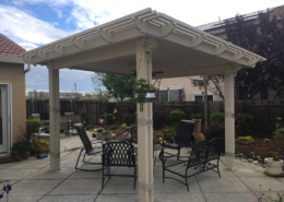 12x12 solid flatwood patio cover w/lattice, 14x14 overall with Corbel end caps. Color: California sand - Sacramento, CA