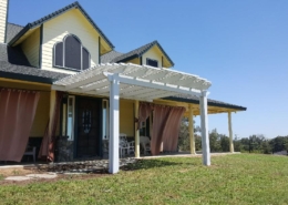 8 1/2 x 35, 12x14 Durawood lattice 2"x3, wall, roof mount, under eve mount patio covers with scallop end cap. Color: Sierra Snow 2 footings - Penryn, CA