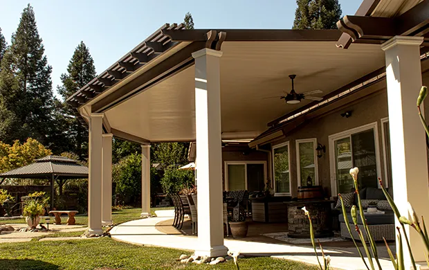 Solid roof patio covers